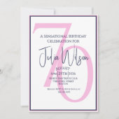 Coastal Chic Pink 70. Geburtstag Einladung (Vorderseite)