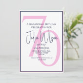 Coastal Chic Pink 70. Geburtstag Einladung (Stehend Vorderseite)