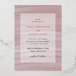 Coastal Chic Pink Elegante Hochzeit Folieneinladung