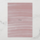 Coastal Chic Pink Elegante Hochzeit Folieneinladung (Rückseite)