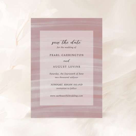 Coastal Chic Pink Elegante Hochzeit Save The Date