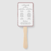 Coastal Chic Pink Elegantes Hochzeitsprogramm Fächer (Rückseite)
