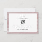 Coastal Chic Pink QR Code Elegante Hochzeit RSVP Karte (Vorderseite)