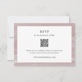 Coastal Chic Pink QR Code Elegante Hochzeit RSVP Karte
