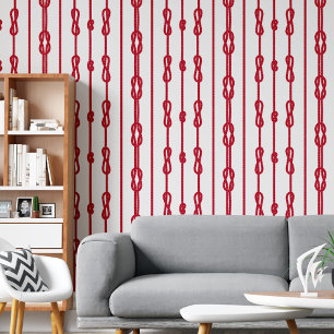 Coastal chic Red rope und Segler's Knoten drucken Tapete