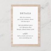 Coastal Chic Sandy Neutral Elegant Hochzeit Begleitkarte (Vorderseite)