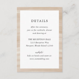 Coastal Chic Sandy Neutral Elegant Hochzeit Begleitkarte