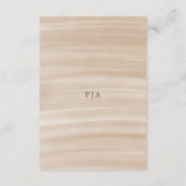 Coastal Chic Sandy Neutral Elegant Hochzeit Begleitkarte (Rückseite)