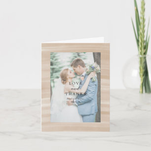 Coastal Chic Sandy Neutral Elegant Hochzeit Dankeskarte