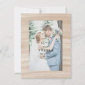 Coastal Chic Sandy Neutral Elegant Hochzeit Dankeskarte (Vorderseite)