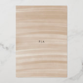 Coastal Chic Sandy Neutral Elegant Hochzeit Folieneinladung (Rückseite)