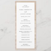 Coastal Chic Sandy Neutral Elegant Hochzeit Programm (Vorderseite)