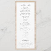 Coastal Chic Sandy Neutral Elegant Hochzeit Programm (Rückseite)