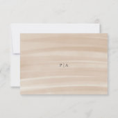 Coastal Chic Sandy Neutral Elegant Hochzeit RSVP Karte (Rückseite)