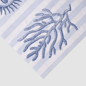 Coastal Chic Summer Vibes on Blue White Stripes Seidenpapier (Detail)