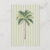 Coastal Chic Sun Palm Tree Wedding Details Begleitkarte (Rückseite)