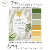 Coastal Chic Sun Palm Tree Wedding Einladung