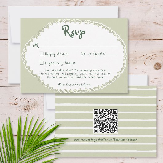 Coastal Chic Sun Palm Tree Wedding RSVP Karte