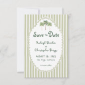 Coastal Chic Sun Palm Tree Wedding Save The Date (Vorderseite)