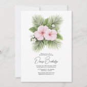 Coastal Chic Tropical Floral Bridal Shower Einladung (Vorderseite)