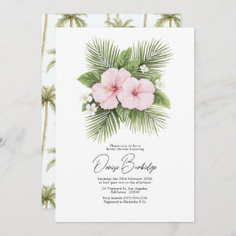 Coastal Chic Tropical Floral Bridal Shower Einladung