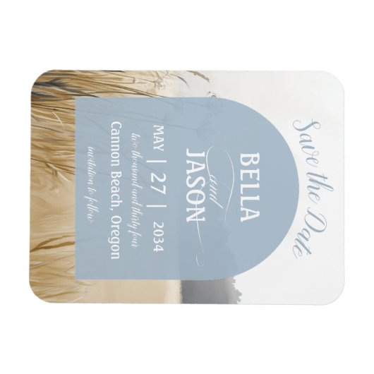 Coastal Chic Wedding Save the Date Magnet (Horizontal)