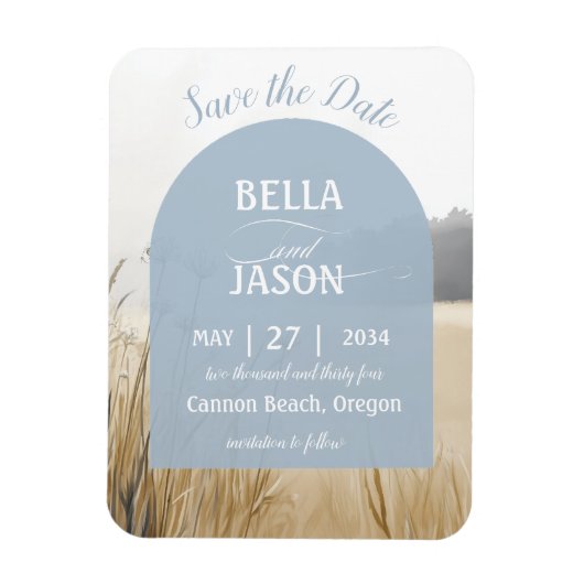 Coastal Chic Wedding Save the Date Magnet (Vertikal)