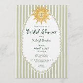 Coastal Chic Whimsical Sun Palm Bridal Shower Einladung (Vorderseite)