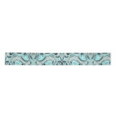 Coastal Chic Wirbel Minz Ocean Aqua Blue Waves Satinband (Vorderseite)