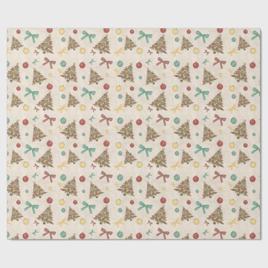 Coastal Christmas - Driftwood Christmas Trees Geschenkpapier (Flach)