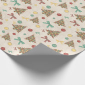 Coastal Christmas - Driftwood Christmas Trees Geschenkpapier (Ecke)