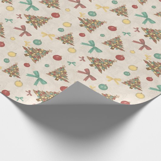Coastal Christmas - Driftwood Christmas Trees Geschenkpapier (Ecke)