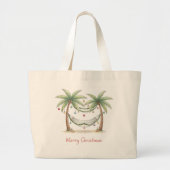 Coastal Christmas Palm Trees With Hammock Jumbo Stoffbeutel (Vorne)