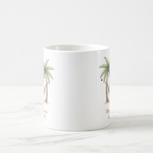 Coastal Christmas Palm Trees With Hammock Kaffeetasse (Mittel)