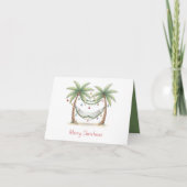 Coastal Christmas Palm Trees With Hammock Karte (Vorderseite)