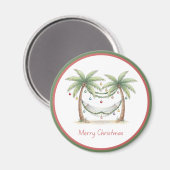Coastal Christmas Palm Trees With Hammock Magnet (Vorderseite/Rückseite)