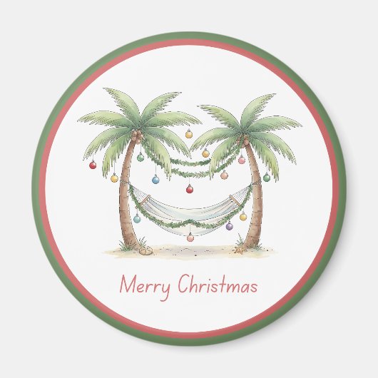 Coastal Christmas Palm Trees With Hammock Magnet (Vorne)