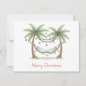Coastal Christmas Palm Trees With Hammock Mitteilungskarte (Vorderseite)