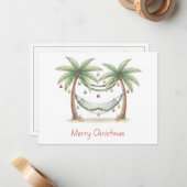 Coastal Christmas Palm Trees With Hammock Mitteilungskarte (Vorderseite/Rückseite Beispiel)