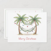 Coastal Christmas Palm Trees With Hammock Mitteilungskarte (Vorne/Hinten)