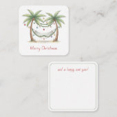 Coastal Christmas Palm Trees With Hammock Mitteilungskarte (Vorne/Hinten)