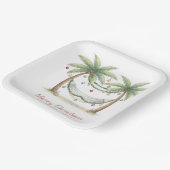 Coastal Christmas Palm Trees With Hammock Pappteller (Gewinkelt)