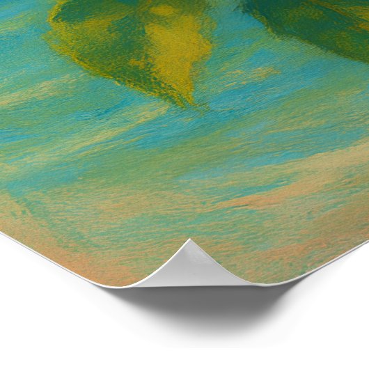 Coastal Citrus - Pastel Painting Style Orange Tree Poster (Ecke)