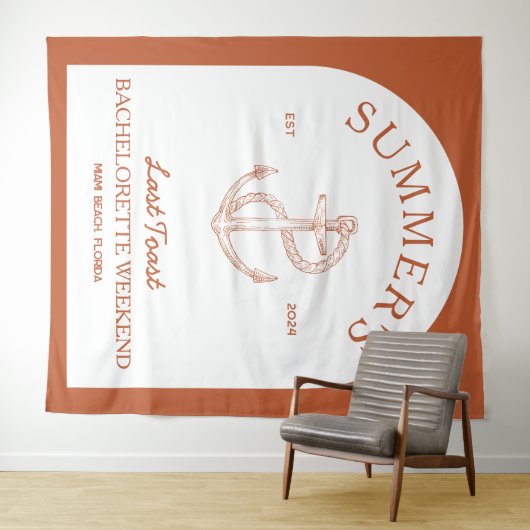 Coastal Classic Modern Boho Bachelorette Wandteppich (Beispiel (Horizontal))