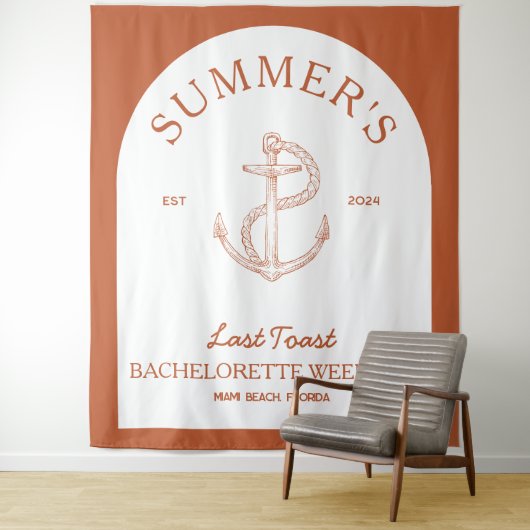 Coastal Classic Modern Boho Bachelorette Wandteppich (Beispiel)