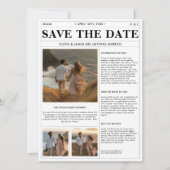 Coastal Cliff Sunset 3 Foto Wedding Newspapier Save The Date (Vorderseite)
