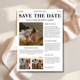 Coastal Cliff Sunset 3 Foto Wedding Newspapier Save The Date