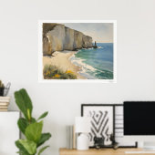 Coastal Cliffs and Sandy Beach Poster (Heimbüro)