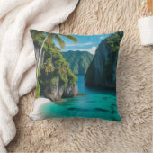 "Coastal Comfort: Tropical Cove Paradise" Kissen (Decke)