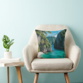 "Coastal Comfort: Tropical Cove Paradise" Kissen (Stuhl )